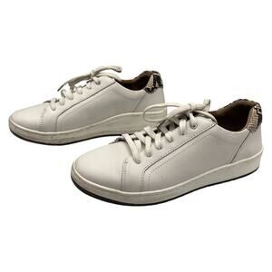 Aetrex Blake Comfort Arch Support Leather Sneakers Shoes White Size 8.5
